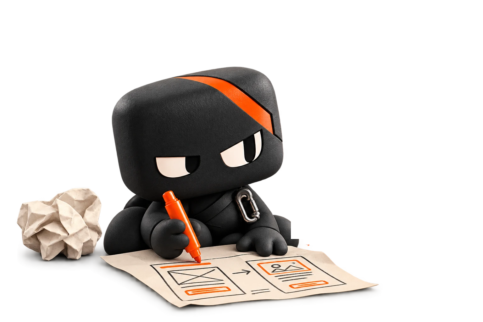 Kadu desenhando no papel