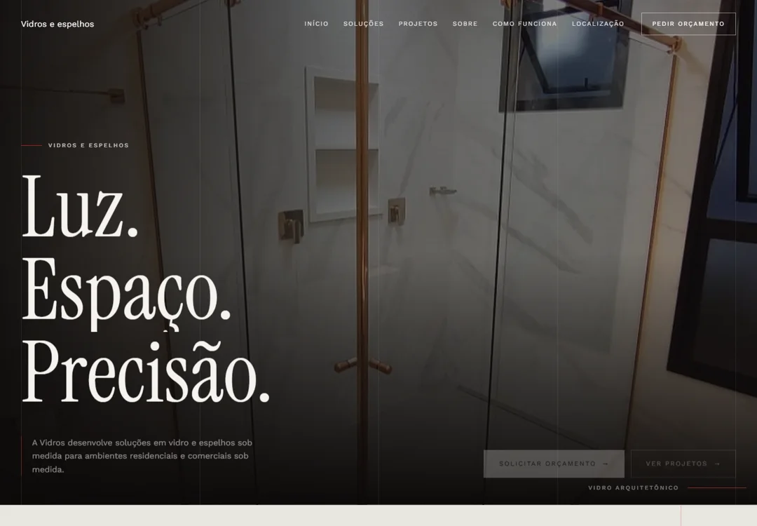 Estudo visual de vidros e espelhos